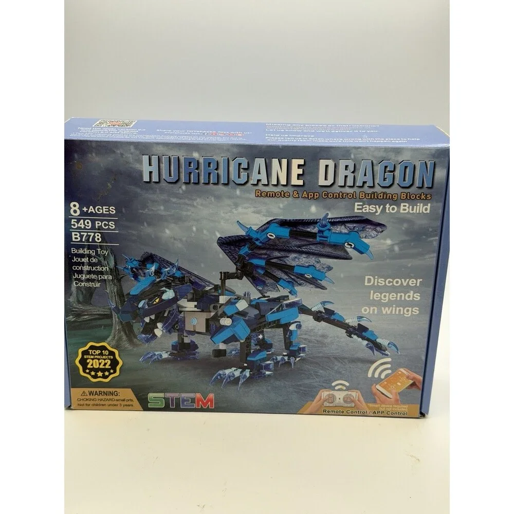 Hurricane Dragon Building Kit, STEM Projects for Kids Ages 8-Up, Remote & App.